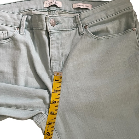 Jessica Simpson Rolled Crop Skinny Jeans Sky Blue - Size 12/31 - Picture 5 of 11